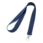 Tour de cou personnalisé pas cher de 2 cm avec mousqueton BasicStyle couleur bleu