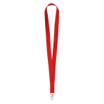 Tour de cou personnalisé pas cher de 2 cm avec mousqueton BasicStyle couleur rouge première vue