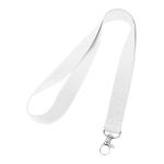 Tour de cou personnalisé pas cher de 2 cm avec mousqueton BasicStyle couleur blanc