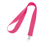 Tour de cou personnalisé pas cher de 2 cm avec mousqueton BasicStyle couleur rose