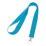 Tour de cou personnalisé pas cher de 2 cm avec mousqueton BasicStyle couleur turquoise