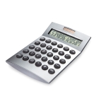 Calculatrice solaire entreprise à 12 chiffres avec pile bouton DeskCal couleur argenté mat deuxième vue