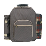 Sac à dos de pique-nique élégant avec plaid et ustensiles Garden Park couleur marron
