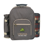 Sac à dos de pique-nique élégant avec plaid et ustensiles Garden Park couleur marron deuxième vue principale