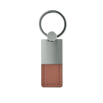 Porte-clés personnalisé en cuir avec partie supérieure en métal Deluxe