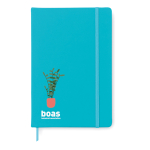 Carnet personnalisé pas cher en couleur vive A5 pages lisses Sketch couleur turquoise vue principale