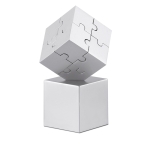 Puzzle décoratif en métal et magnétique pour publicité MagniCube couleur argenté mat