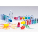 Set de 6 crayons de couleur dans un étui original de stylo Colorpen couleur transparent vue d'ambiance