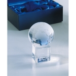 Presse-papier en verre en forme de globe terrestre Globe couleur transparent vue d'ambiance