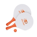 Set publicitaire de raquettes avec balle Set Tennis Plage Strand couleur orange deuxième vue principale
