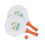 Set publicitaire de raquettes avec balle Set Tennis Plage Strand couleur orange vue principale