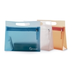 Trousse de toilette personnalisable en PVC transparent coloré Colors couleur bleu deuxième vue