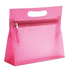 Trousse de toilette personnalisable en PVC transparent coloré Colors couleur fuchsia