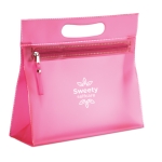 Trousse de toilette personnalisable en PVC transparent coloré Colors couleur fuchsia deuxième vue principale
