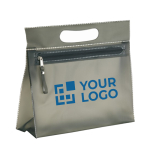 Trousse de toilette personnalisable en PVC transparent coloré Colors vue avec zone d'impression