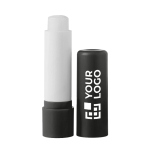 Baume à lèvres personnalisé avec logo vanille SPF 10 LipStick couleur noir vue avec zone d'impression
