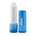 Baume à lèvres personnalisé avec logo vanille SPF 10 LipStick couleur bleu transparent deuxième vue principale