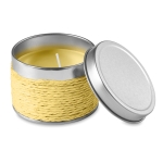 Bougies aromatiques dans une boîte en laiton pour décorer Fragrance couleur jaune