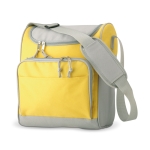 Sac isotherme publicitaire en polyester avec poche frontale Peak couleur jaune