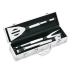 Mallette en aluminium avec accessoires pour barbecue Buffet couleur argenté