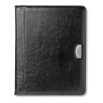 Portefeuille élégant en cuir Uptown A4 avec bloc-notes et porte-cartes couleur noir deuxième vue