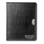 Portefeuille élégant en cuir Uptown A4 avec bloc-notes et porte-cartes couleur noir deuxième vue principale