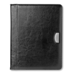 Portefeuille élégant en cuir Uptown A4 avec bloc-notes et porte-cartes couleur noir cinquième vue