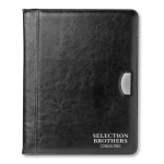 Portefeuille élégant en cuir Uptown A4 avec bloc-notes et porte-cartes couleur noir cinquième vue principale
