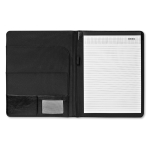Portefeuille élégant en cuir Uptown A4 avec bloc-notes et porte-cartes couleur noir sixième vue