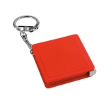 Porte-clés original avec mètre ruban personnalisé de 1M SquareMeter couleur rouge