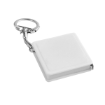 Porte-clés original avec mètre ruban personnalisé de 1M SquareMeter couleur blanc