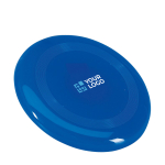 Frisbee personnalisé avec logo sérigraphié pour événement Santa Mónica couleur bleu vue avec zone d'impression