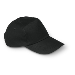 Casquette personnalisée en coton à fermoir plastique 160 g/m² BaseCap couleur noir