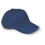 Casquette personnalisée en coton à fermoir plastique 160 g/m² BaseCap couleur bleu
