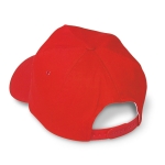 Casquette personnalisée en coton à fermoir plastique 160 g/m² BaseCap couleur rouge deuxième vue