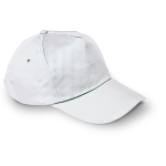Casquette personnalisée en coton à fermoir plastique 160 g/m² BaseCap couleur blanc