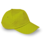 Casquette personnalisée en coton à fermoir plastique 160 g/m² BaseCap couleur vert lime