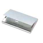 Porte-cartes d'entreprise en aluminium à personnaliser AluCase couleur argenté brillant