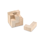 Puzzle publicitaire en bois dans une pochette en coton Astrum couleur bois deuxième vue