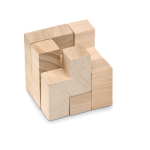 Puzzle publicitaire en bois dans une pochette en coton Astrum couleur bois quatrième vue