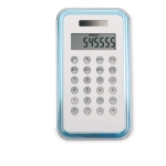 Calculatrices publicitaires 8 chiffres petites, design simple Basical couleur bleu transparent deuxième vue