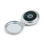Petit miroir avec brosse de poche ronde pour les cheveux Combi couleur argenté troisième vue