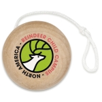Yo-yo publicitaire en bois avec logo imprimé ou gravé Woody couleur bois deuxième vue principale