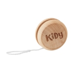 Yo-yo publicitaire en bois avec logo imprimé ou gravé Woody couleur bois troisième vue principale