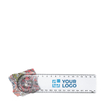Règle publicitaire transparente avec loupe de 15cm Loop couleur transparent vue avec zone d'impression
