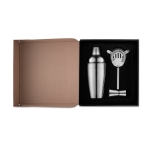 Coffret à cocktail à offrir à vos clients avec shaker 500 ml Bartender couleur argenté brillant troisième vue