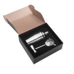 Coffret à cocktail à offrir à vos clients avec shaker 500 ml Bartender couleur argenté brillant quatrième vue