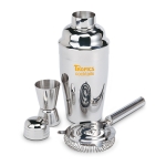 Coffret à cocktail à offrir à vos clients avec shaker 500 ml Bartender couleur argenté brillant vue principale