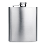 Flasque publicitaire satinée et imprimée avec le logo 200ml Downtown couleur argenté mat quatrième vue