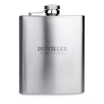 Flasque publicitaire satinée et imprimée avec le logo 200ml Downtown couleur argenté mat quatrième vue principale
